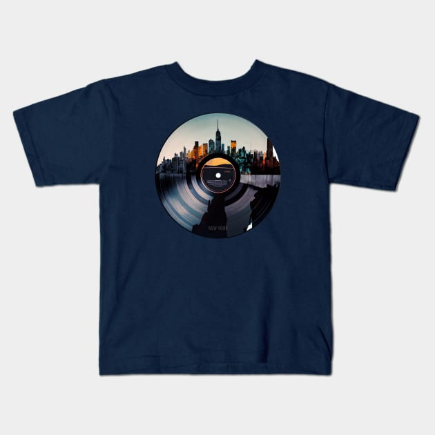 Vinyl Record - New York City Kids T-Shirt by Bondoboxy